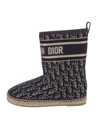 Christian Dior Oblique Jacquard Velvet Boots