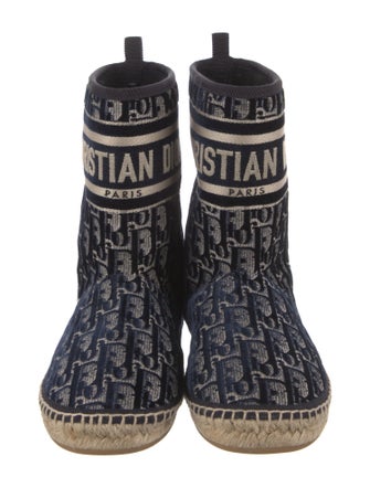 Christian Dior Oblique Jacquard Velvet Boots