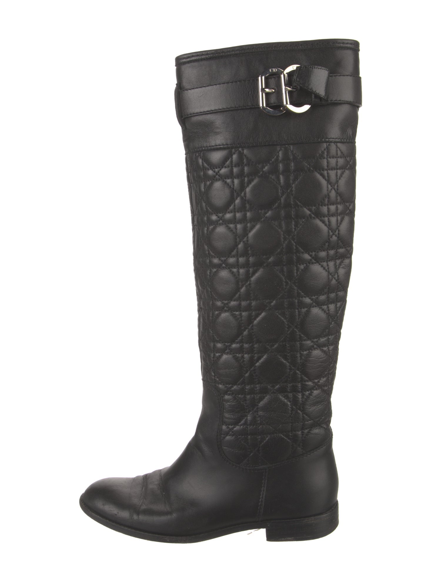 Christian Dior Cannage Pattern Leather Riding Boots