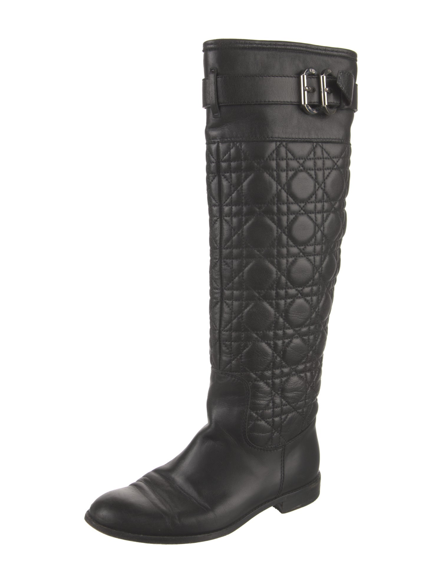 Christian Dior Cannage Pattern Leather Riding Boots