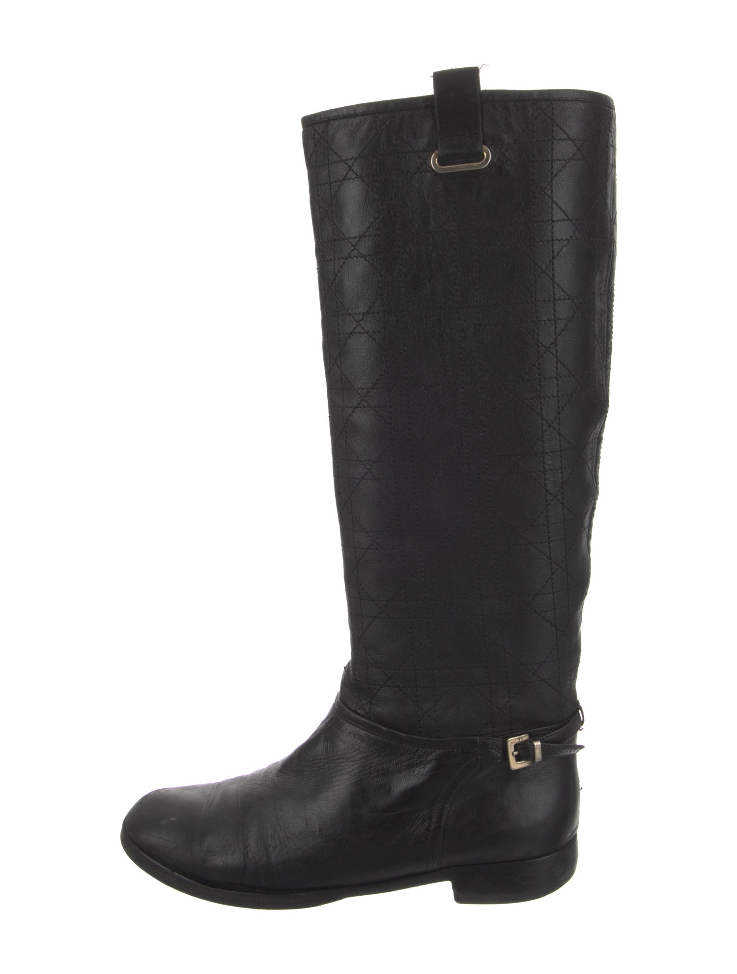 Christian Dior Cannage Pattern Leather Riding Boots
