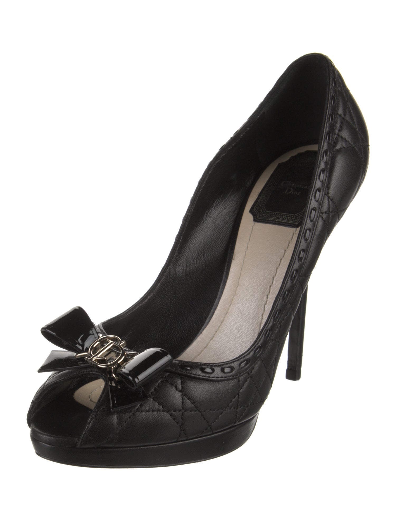 Christian Dior Cannage Pattern Leather Pumps
