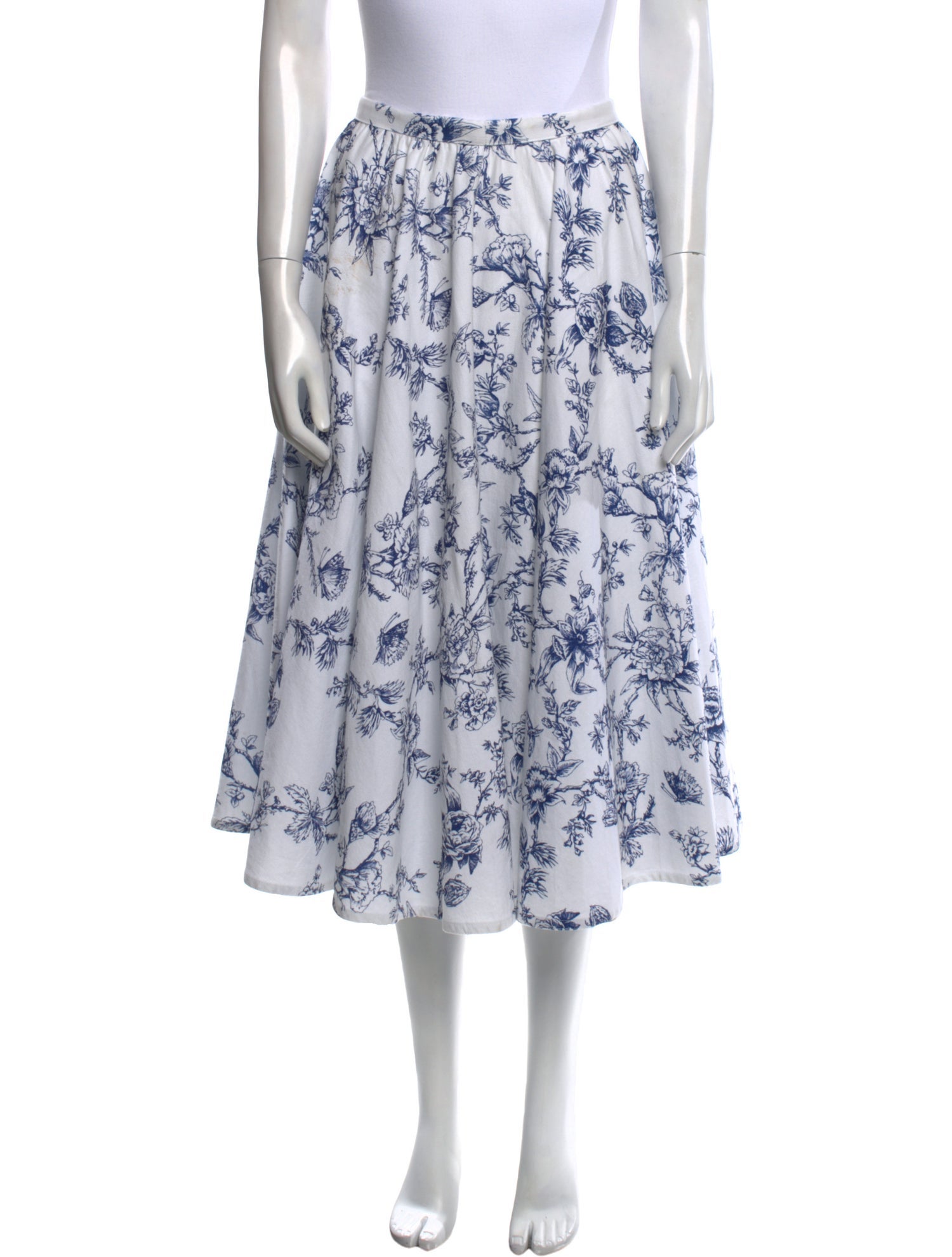 Christian Dior Floral Print Midi Length Skirt