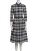 Christian Dior Plaid Print Midi Length Dress