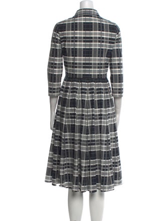 Christian Dior Plaid Print Midi Length Dress