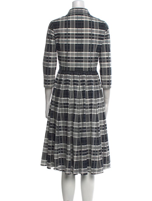 Christian Dior Plaid Print Midi Length Dress