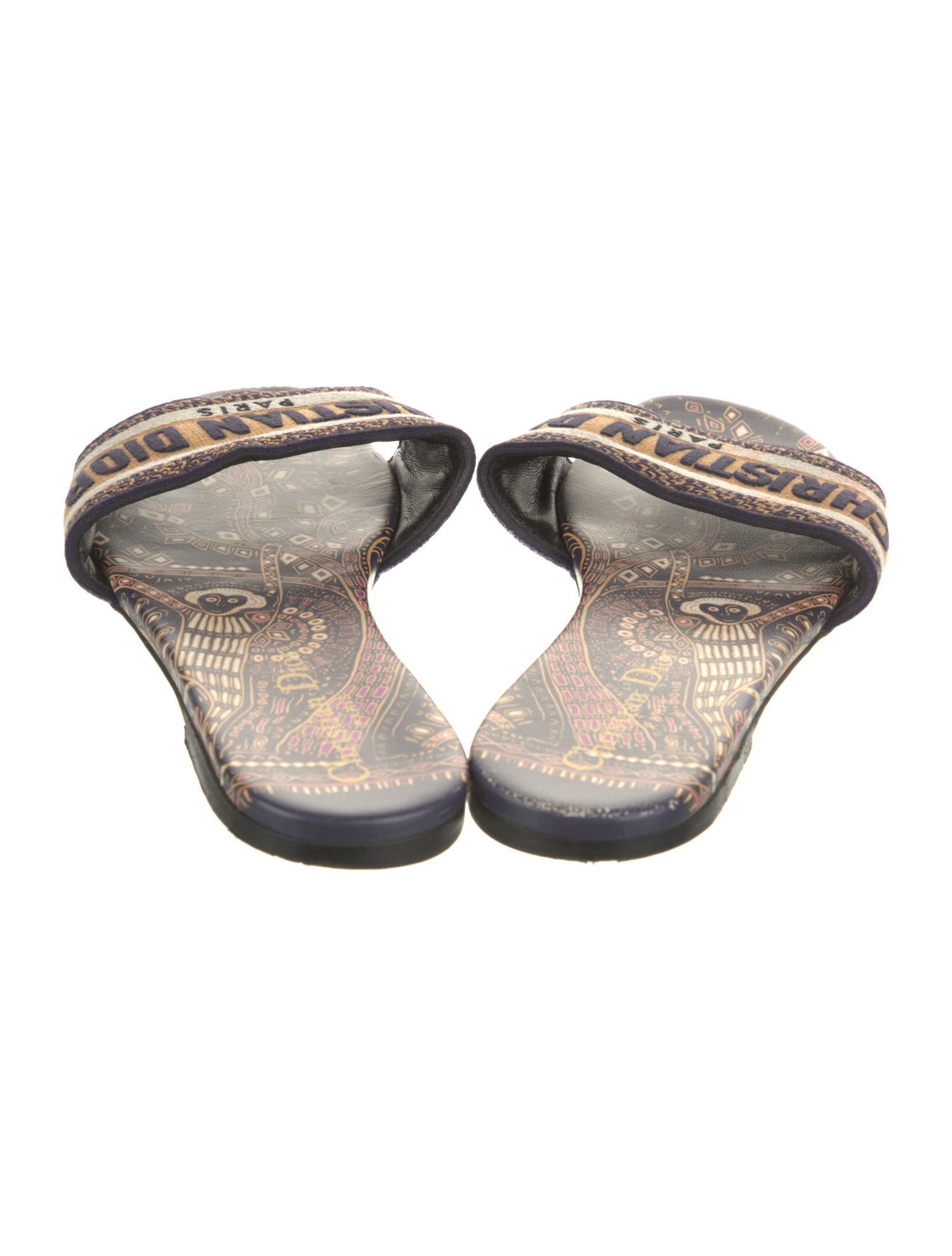 Christian Dior Canvas Printed Slides