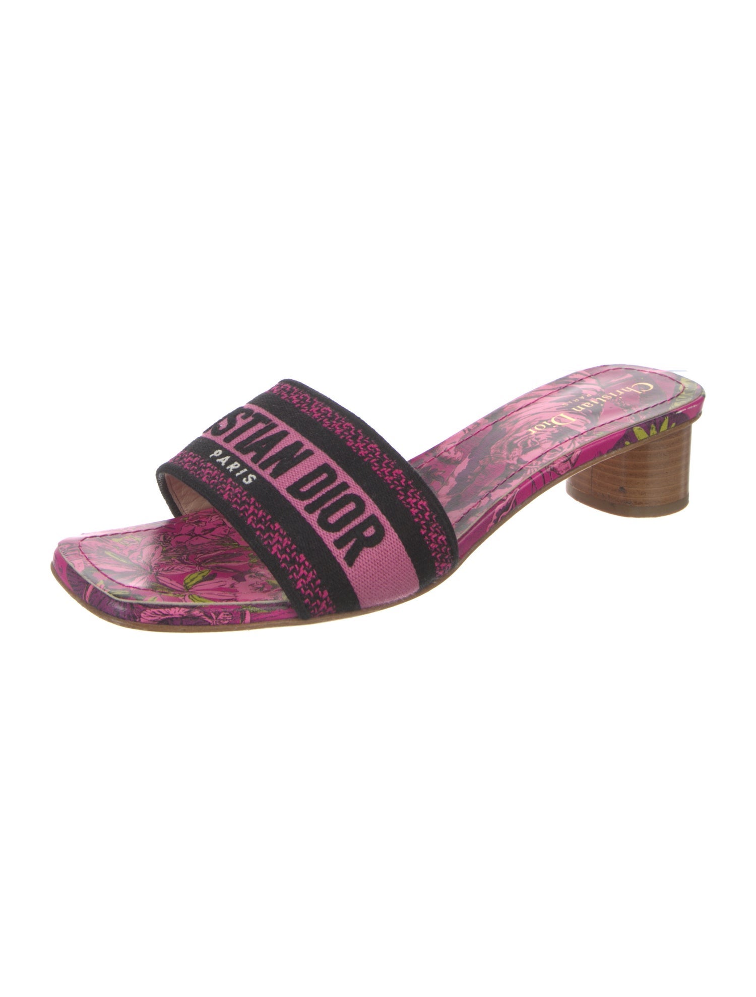 Christian Dior Canvas Graphic Print Slides