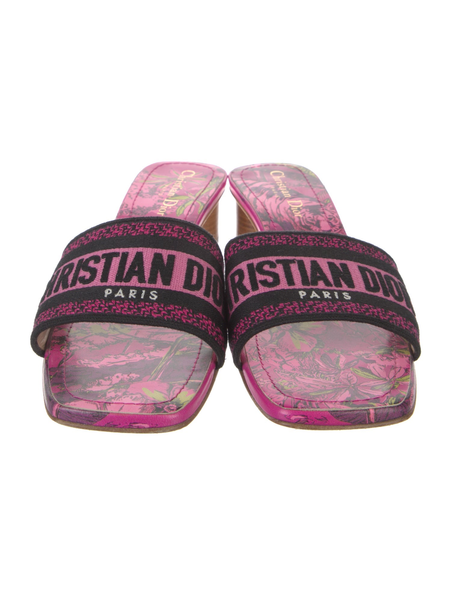 Christian Dior Canvas Graphic Print Slides