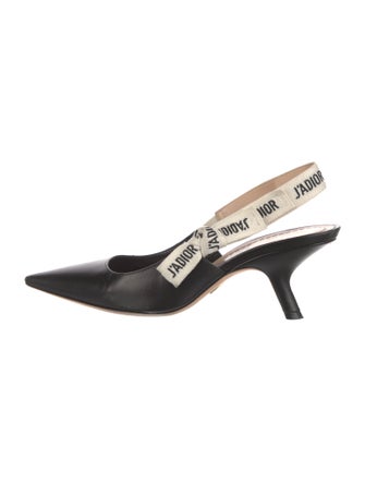 Christian Dior Leather Printed Slingback Pumps