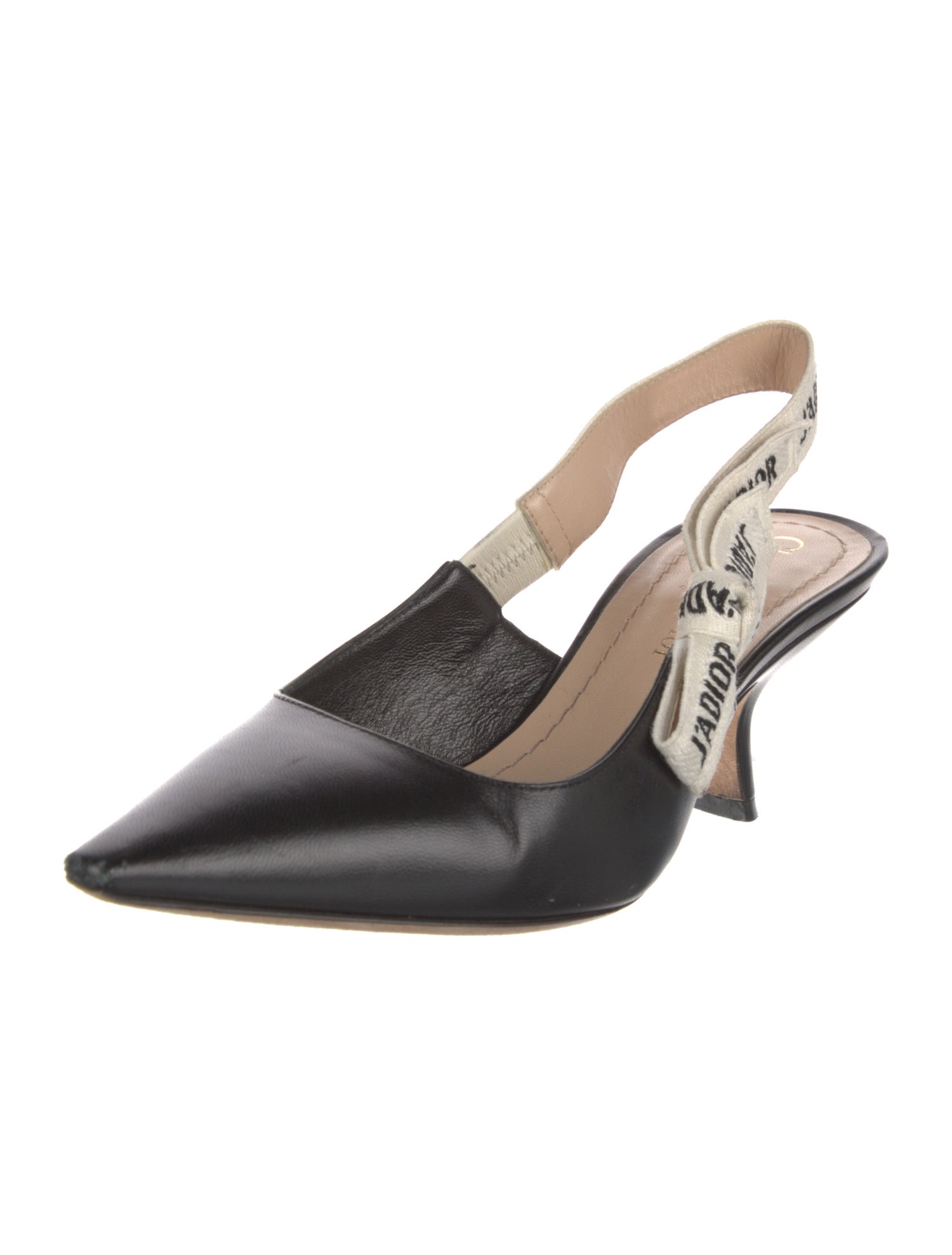 Christian Dior Leather Printed Slingback Pumps