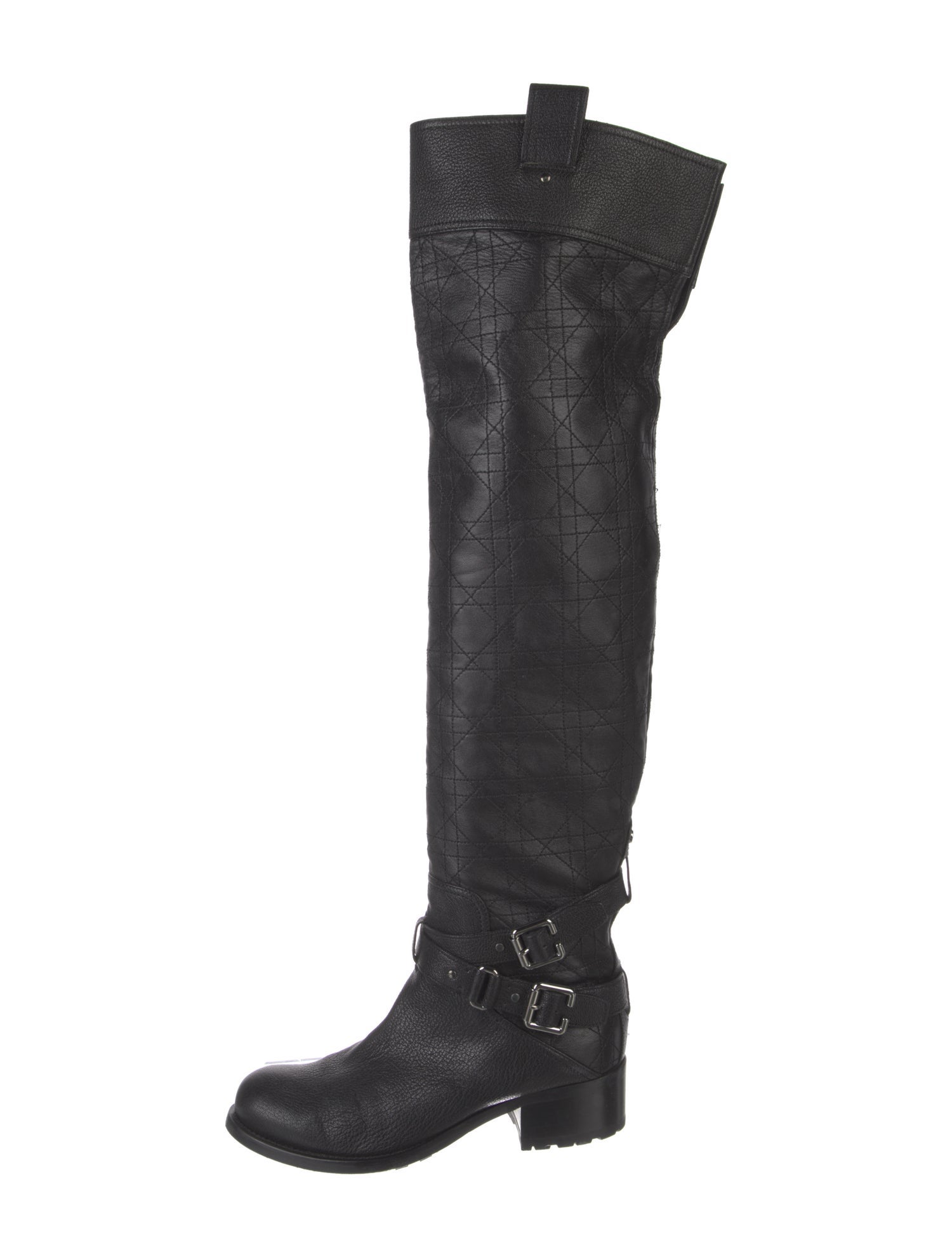 Christian Dior Cannage Pattern Leather Boots