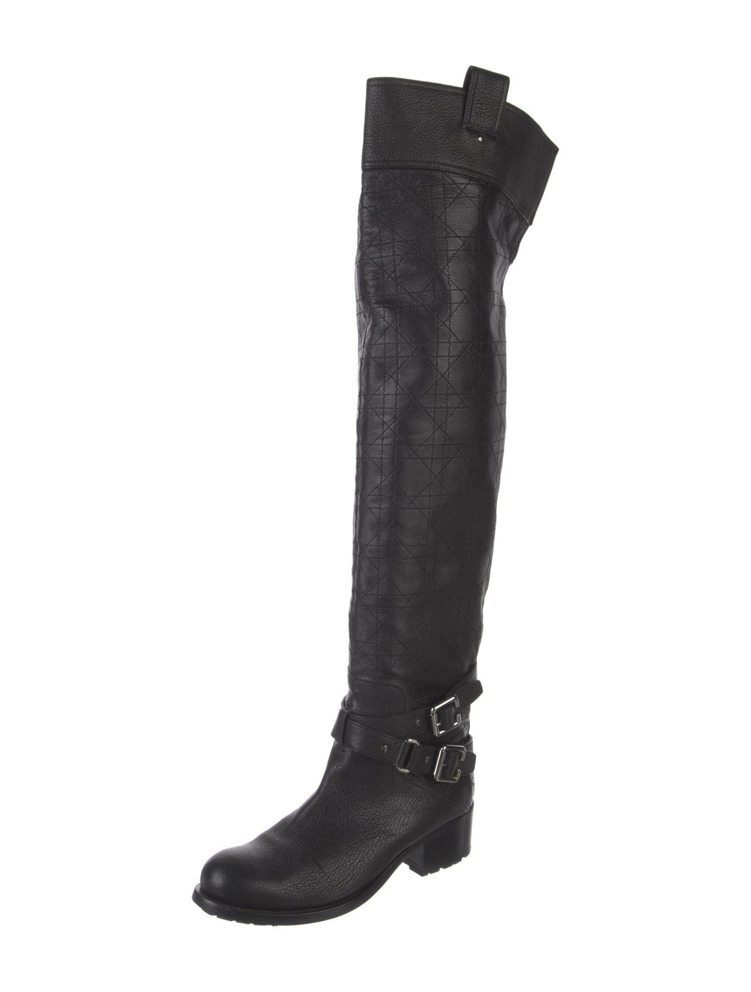 Christian Dior Cannage Pattern Leather Boots