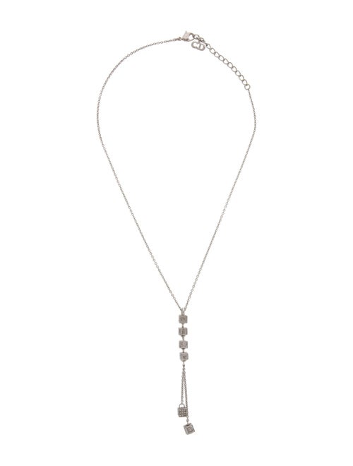 Christian Dior Crystal Cube Lavalier Necklace
