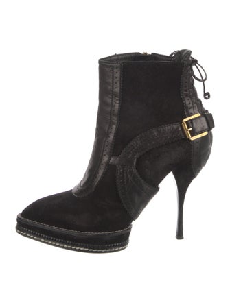 Christian Dior Suede Eyelet Trim Boots