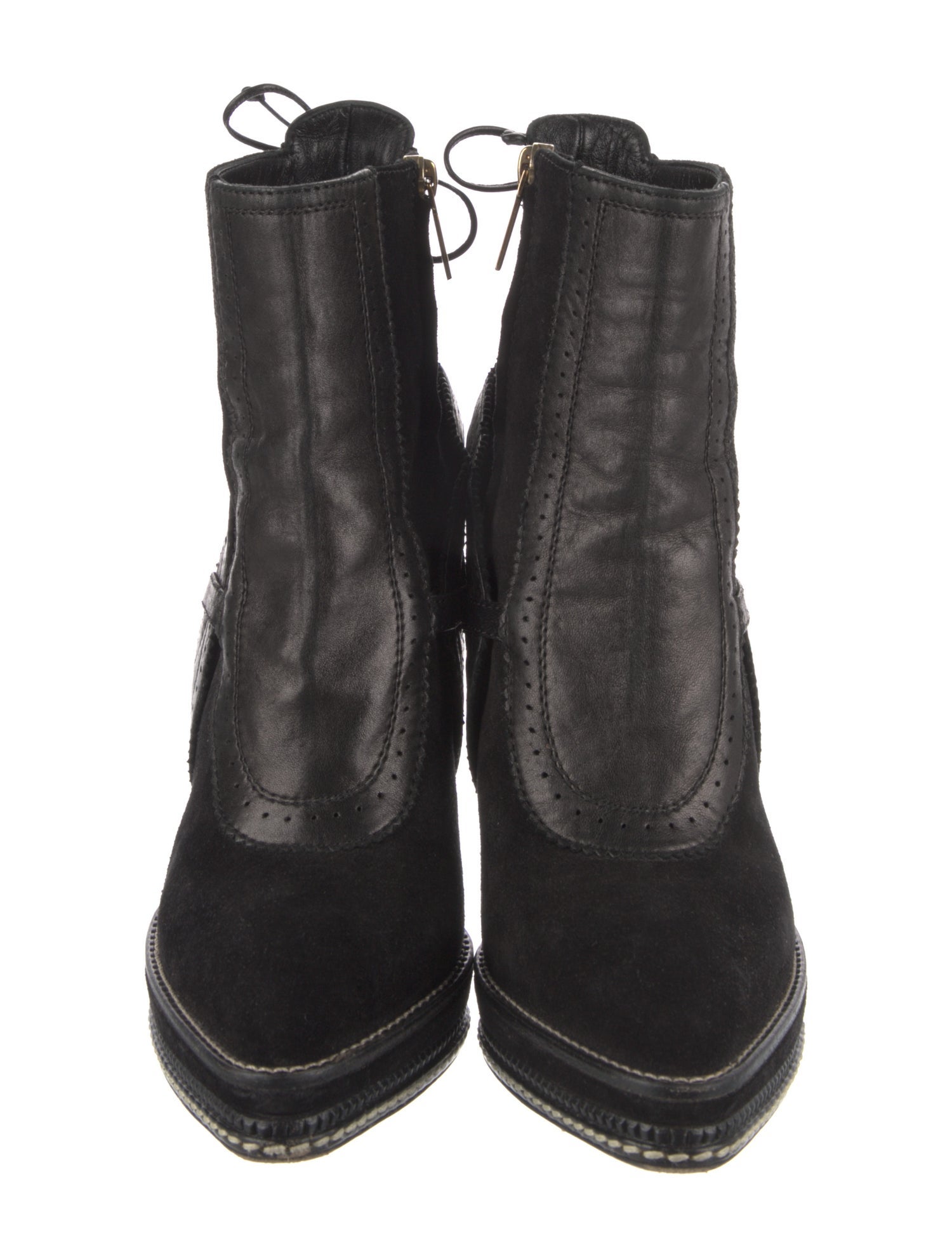 Christian Dior Suede Eyelet Trim Boots