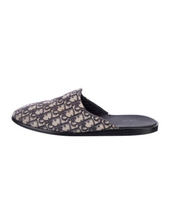 Christian Dior Oblique Jacquard Canvas Slippers
