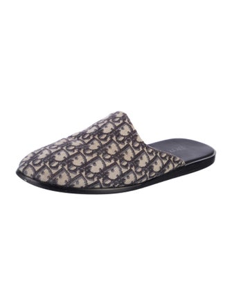 Christian Dior Oblique Jacquard Canvas Slippers