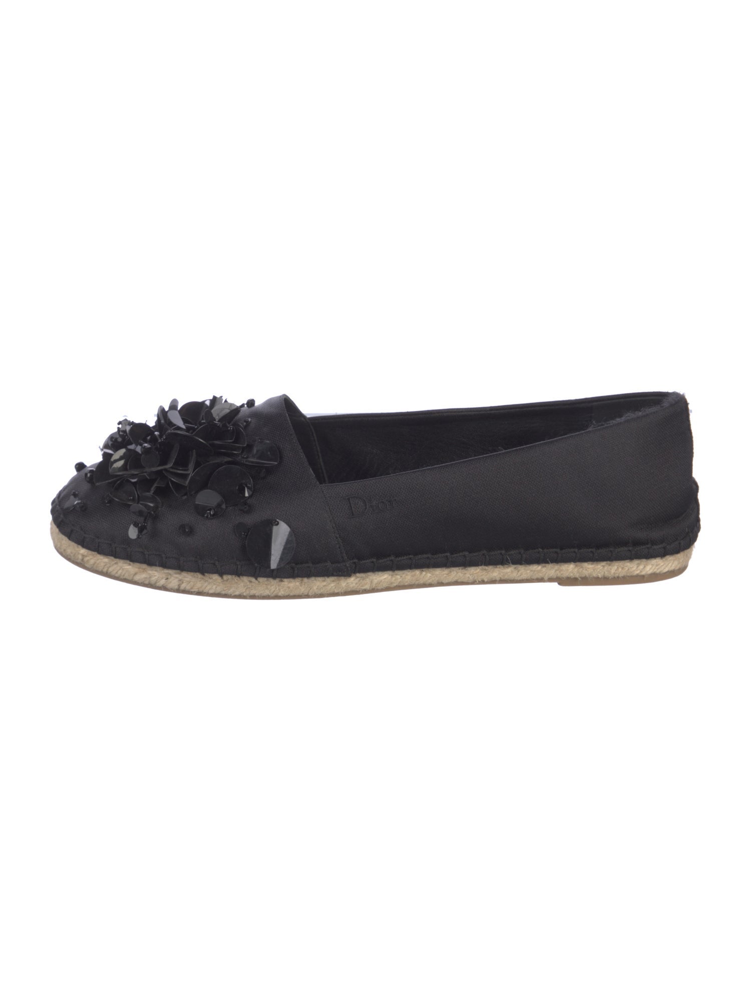 Christian Dior Satin Sequin Embellishments Espadrilles