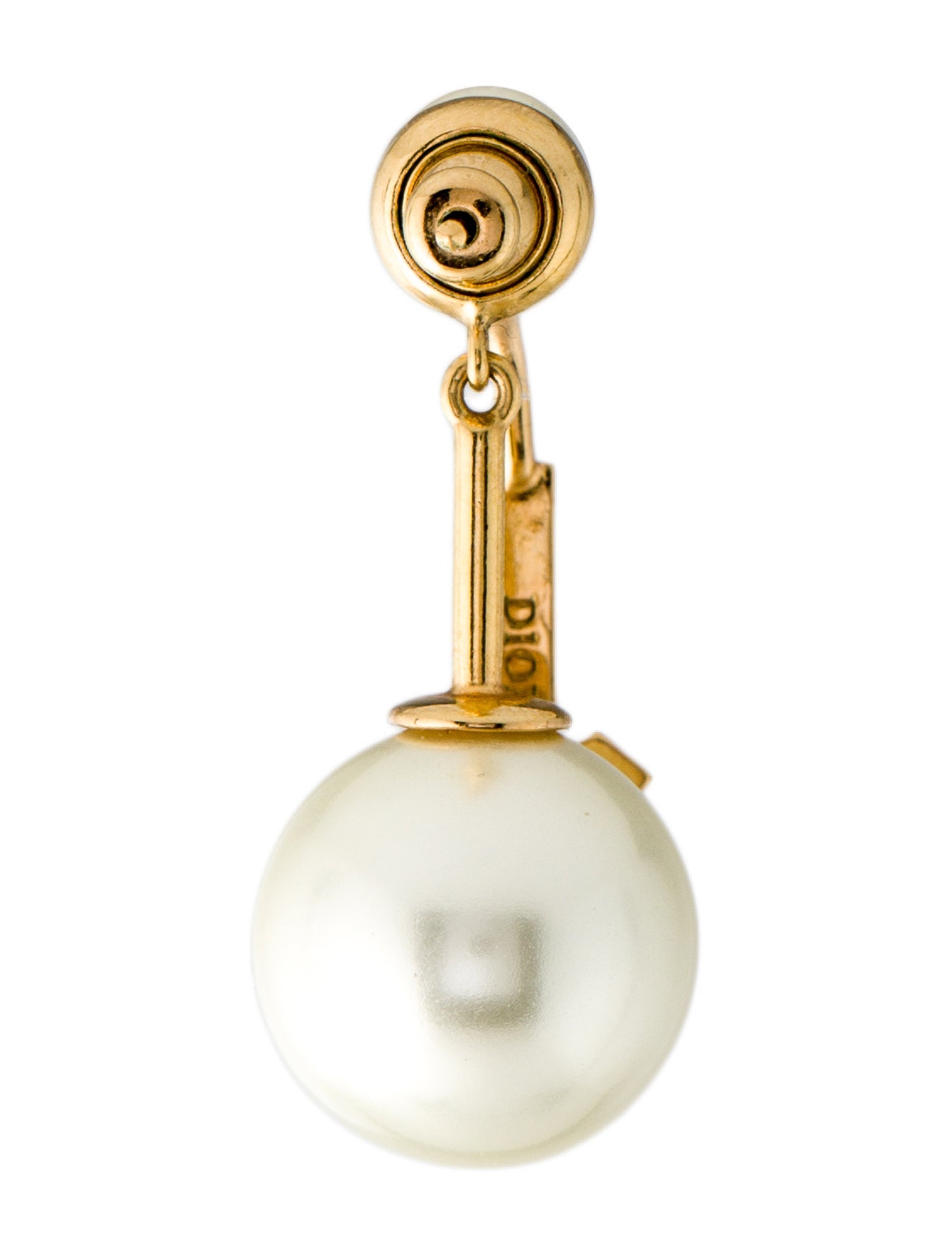 Christian Dior Faux Pearl My ABCDior Tribales Letter 'L' Single Drop Earring