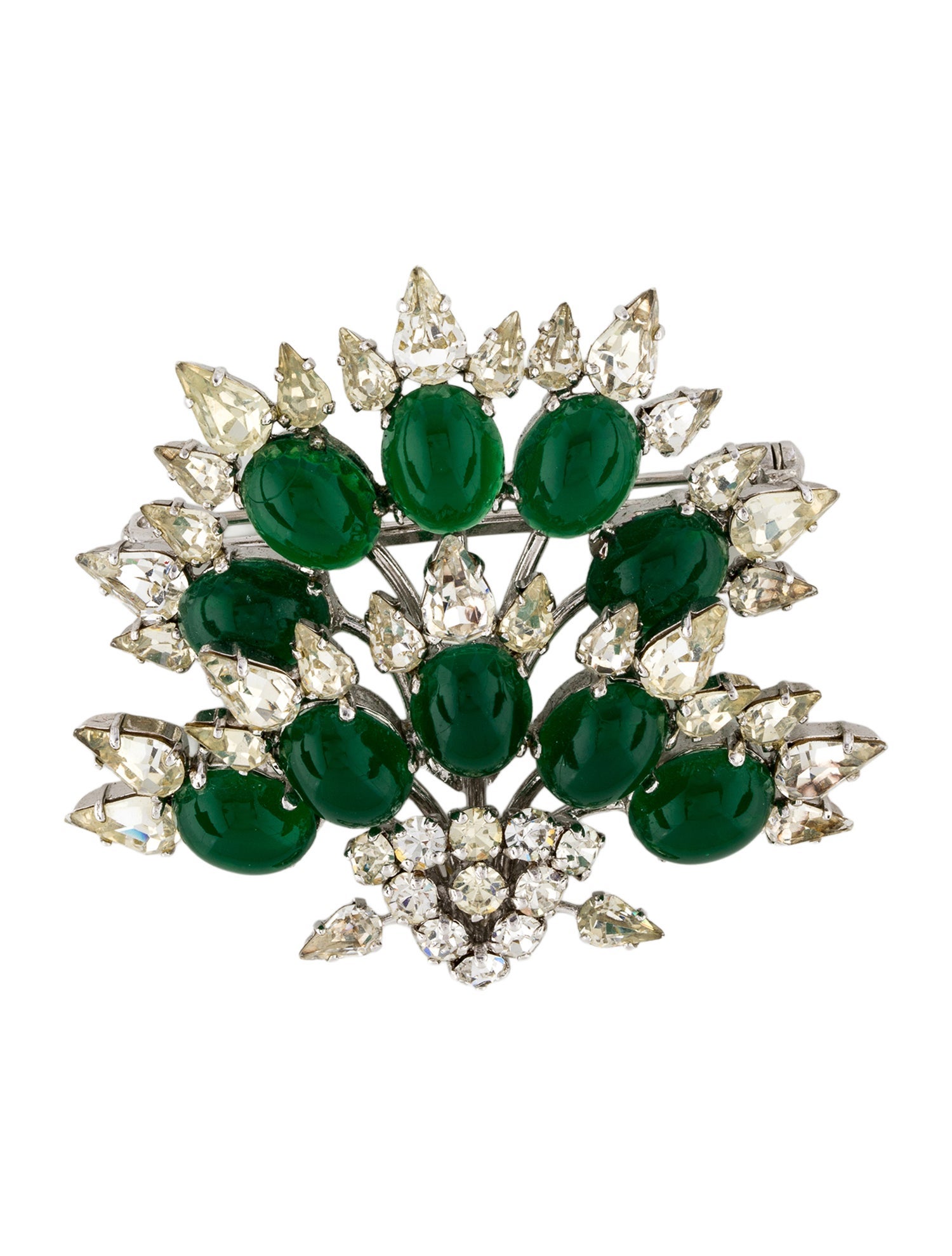 Christian Dior Vintage Crystal & Resin Cabochons Pin Brooch