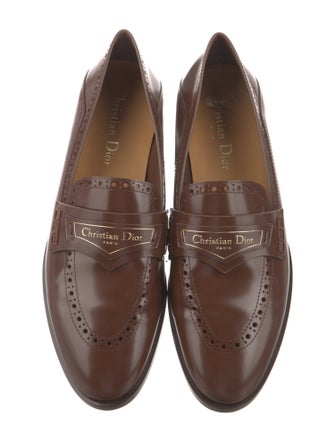 Christian Dior Leather Tassel Accents Loafers