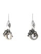 Christian Dior Enamel & Crystal Logo Drop Earrings