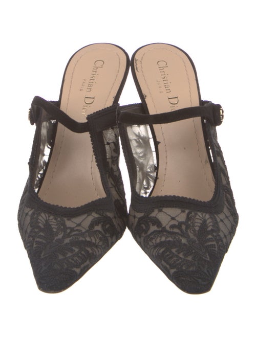 Christian Dior Mesh Lace Pattern Mules