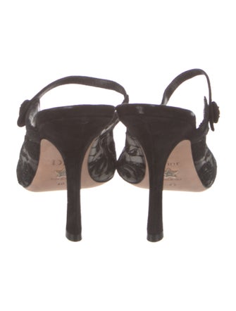 Christian Dior Mesh Lace Pattern Mules