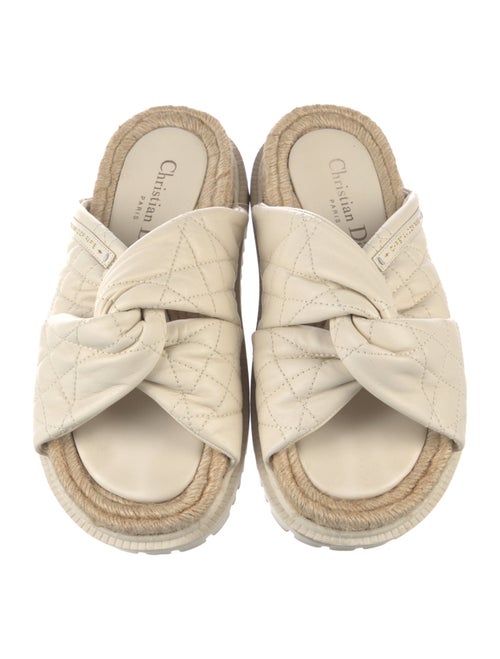 Christian Dior Cannage Pattern Leather Espadrilles