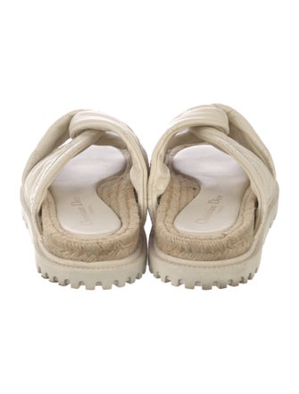 Christian Dior Cannage Pattern Leather Espadrilles
