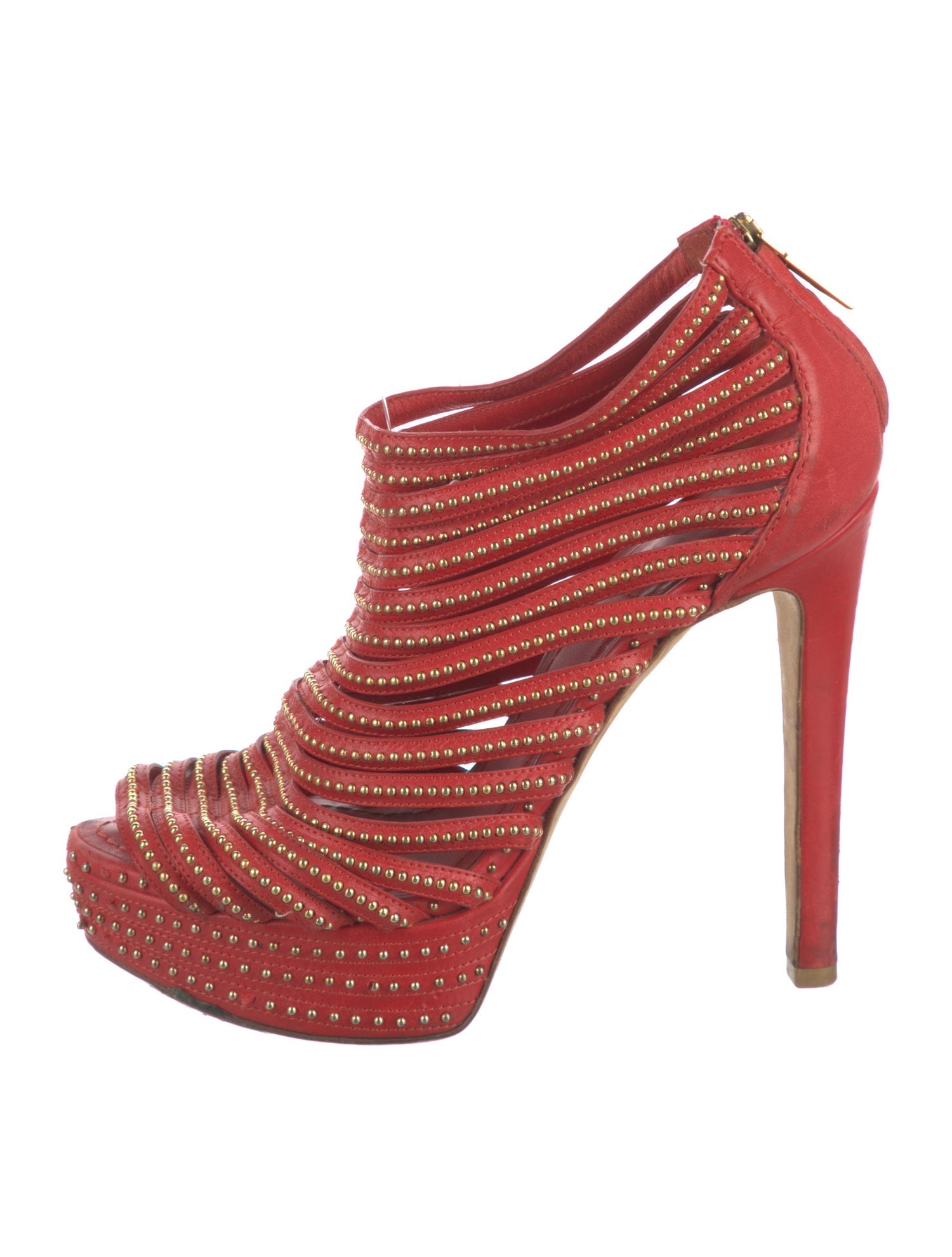 Christian Dior Leather Studded Accents T-Strap Sandals