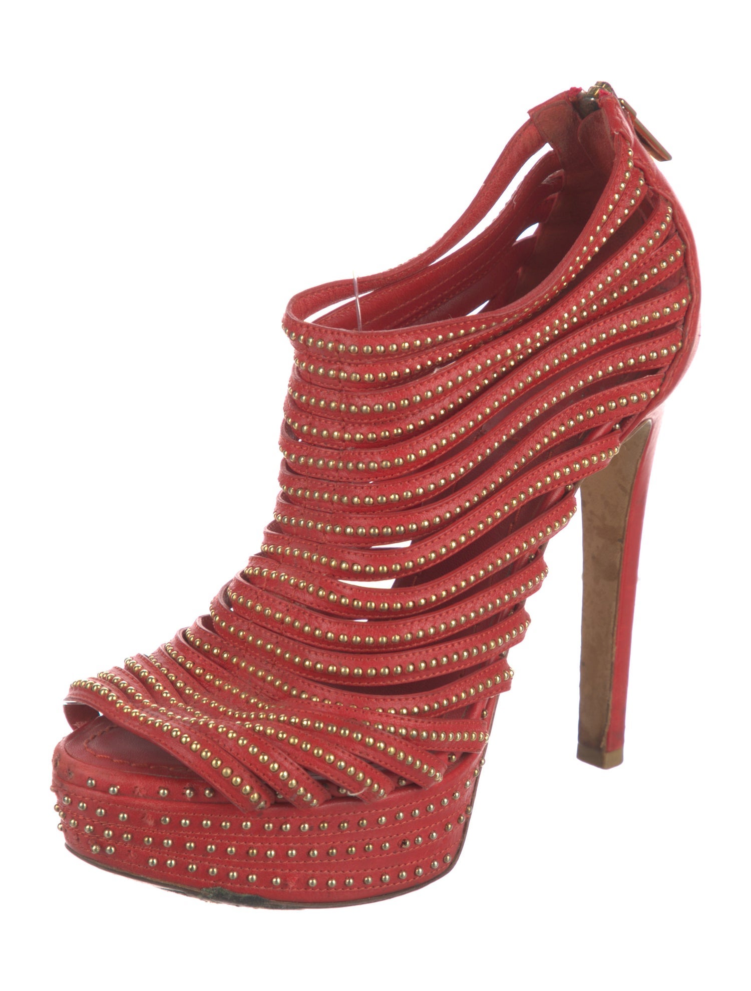 Christian Dior Leather Studded Accents T-Strap Sandals