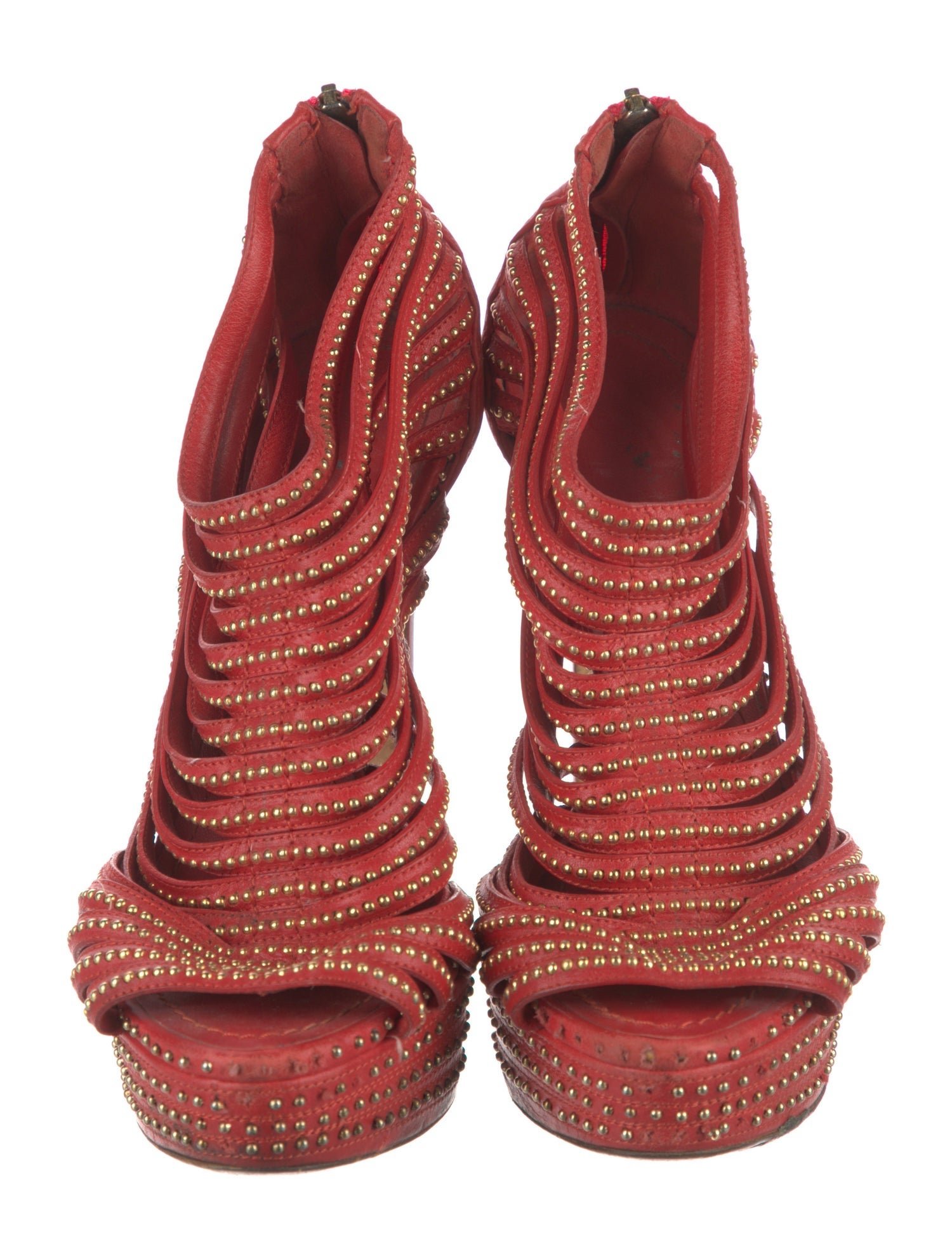 Christian Dior Leather Studded Accents T-Strap Sandals