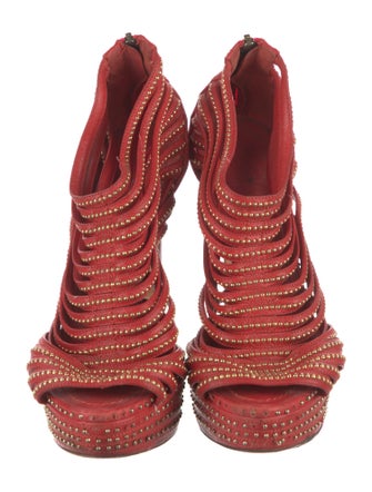 Christian Dior Leather Studded Accents T-Strap Sandals