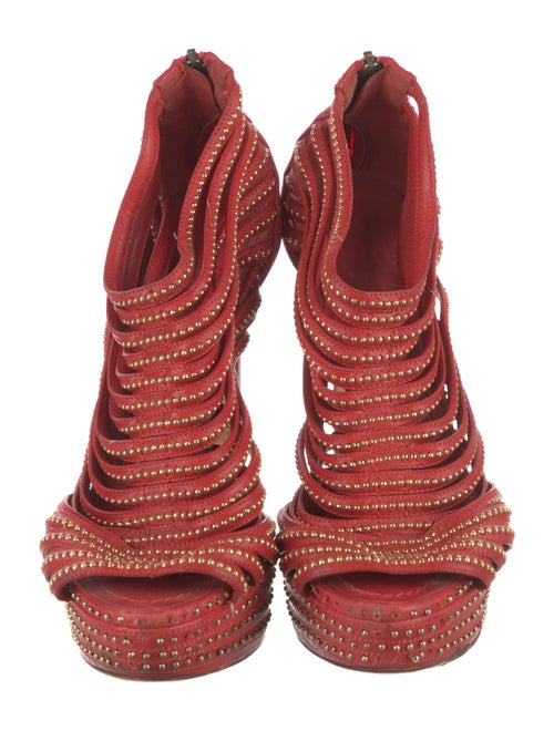 Christian Dior Leather Studded Accents T-Strap Sandals