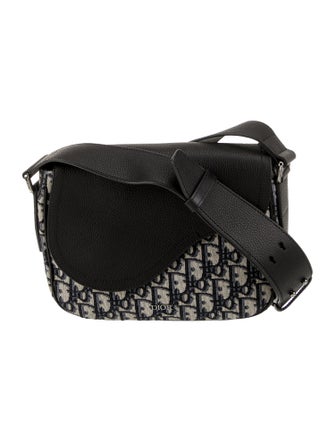 DIOR MEN Leather Christian Dior Oblique Saddle