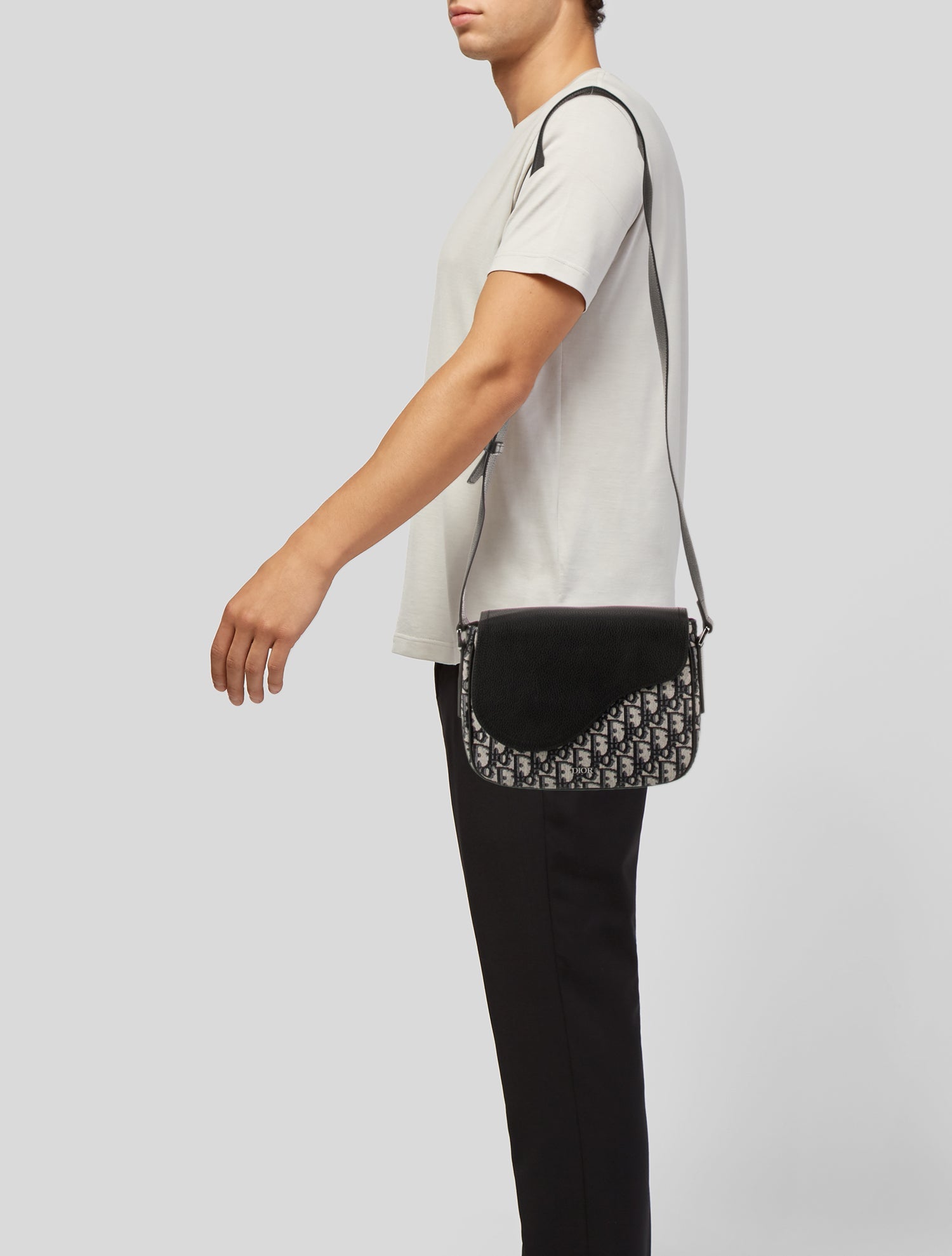 DIOR MEN Leather Christian Dior Oblique Saddle