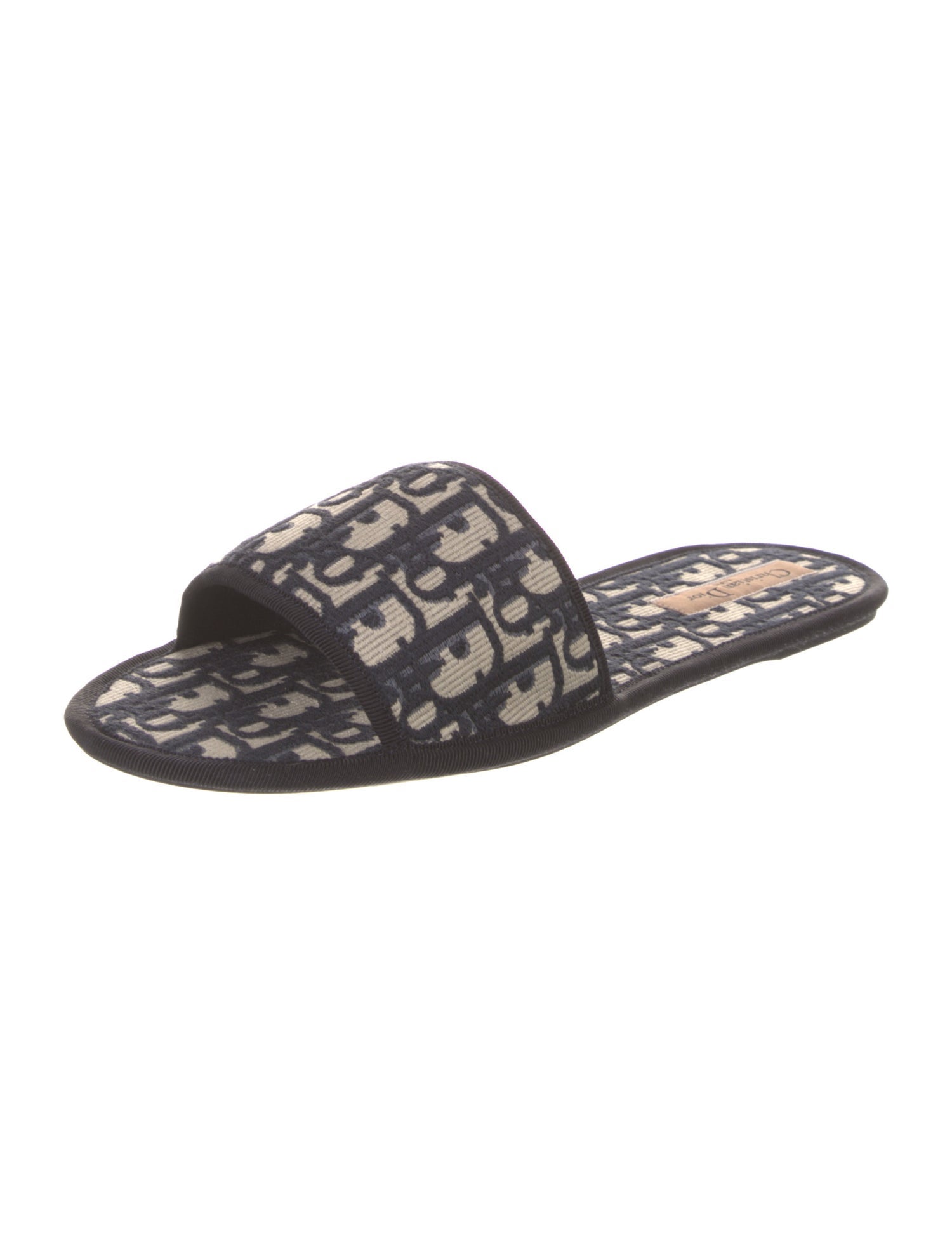 Christian Dior Oblique Jacquard Grosgrain Trim Flats