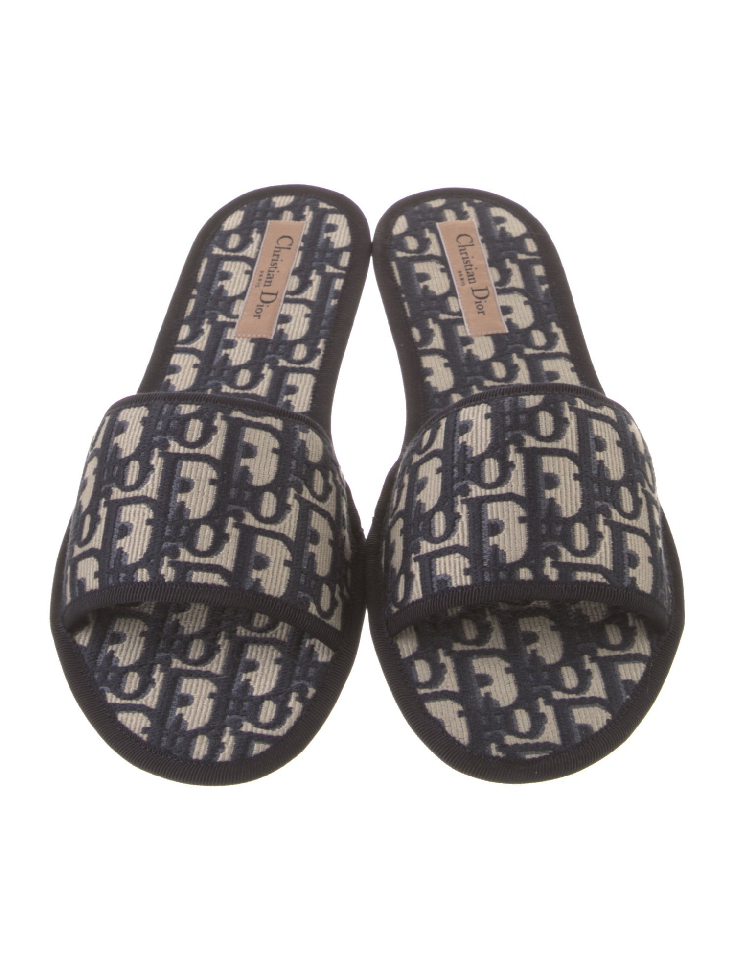 Christian Dior Oblique Jacquard Grosgrain Trim Flats