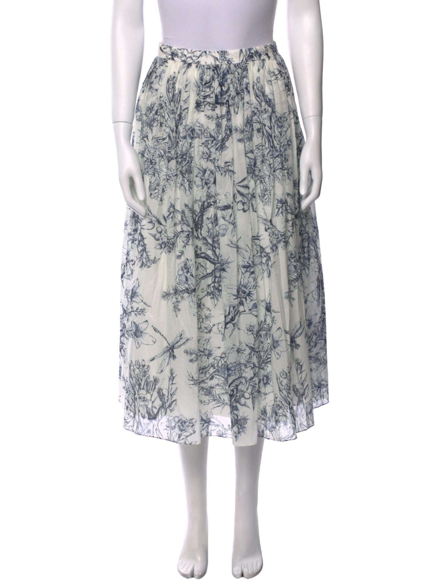 Christian Dior Floral Print Midi Length Skirt