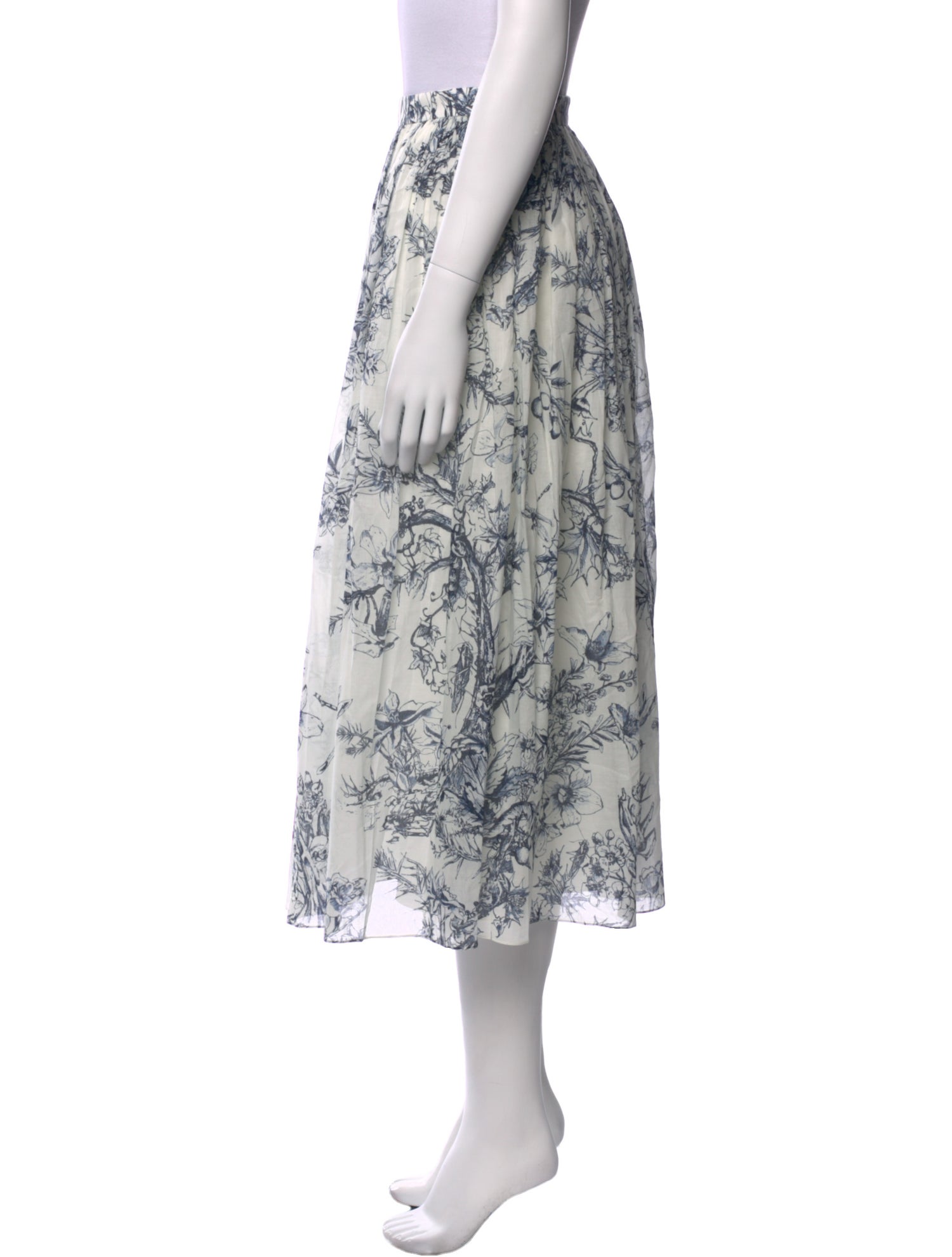 Christian Dior Floral Print Midi Length Skirt