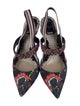 Christian Dior Canvas Striped Slingback Pumps