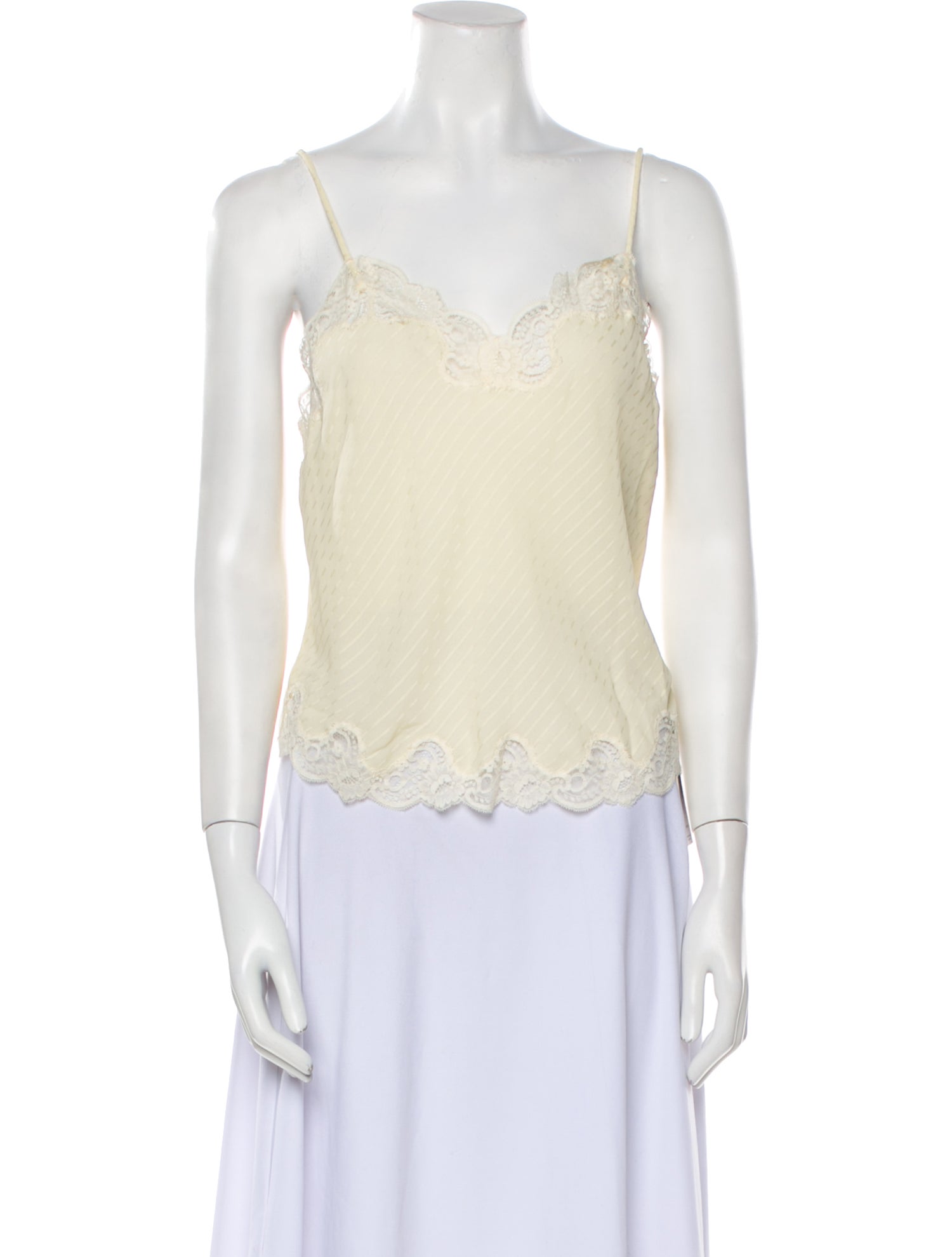 Christian Dior Silk Lace Trim Embellishment Pajamas