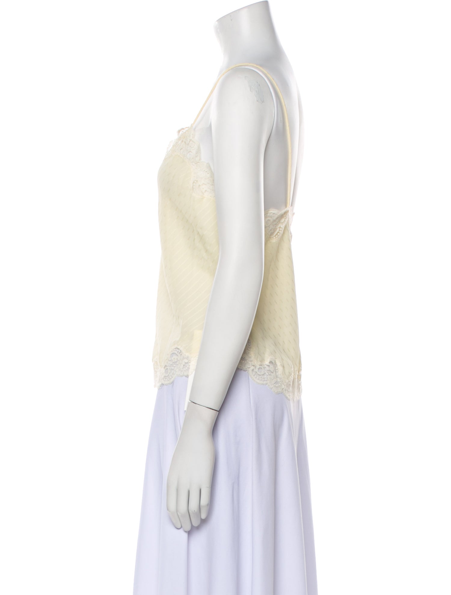 Christian Dior Silk Lace Trim Embellishment Pajamas
