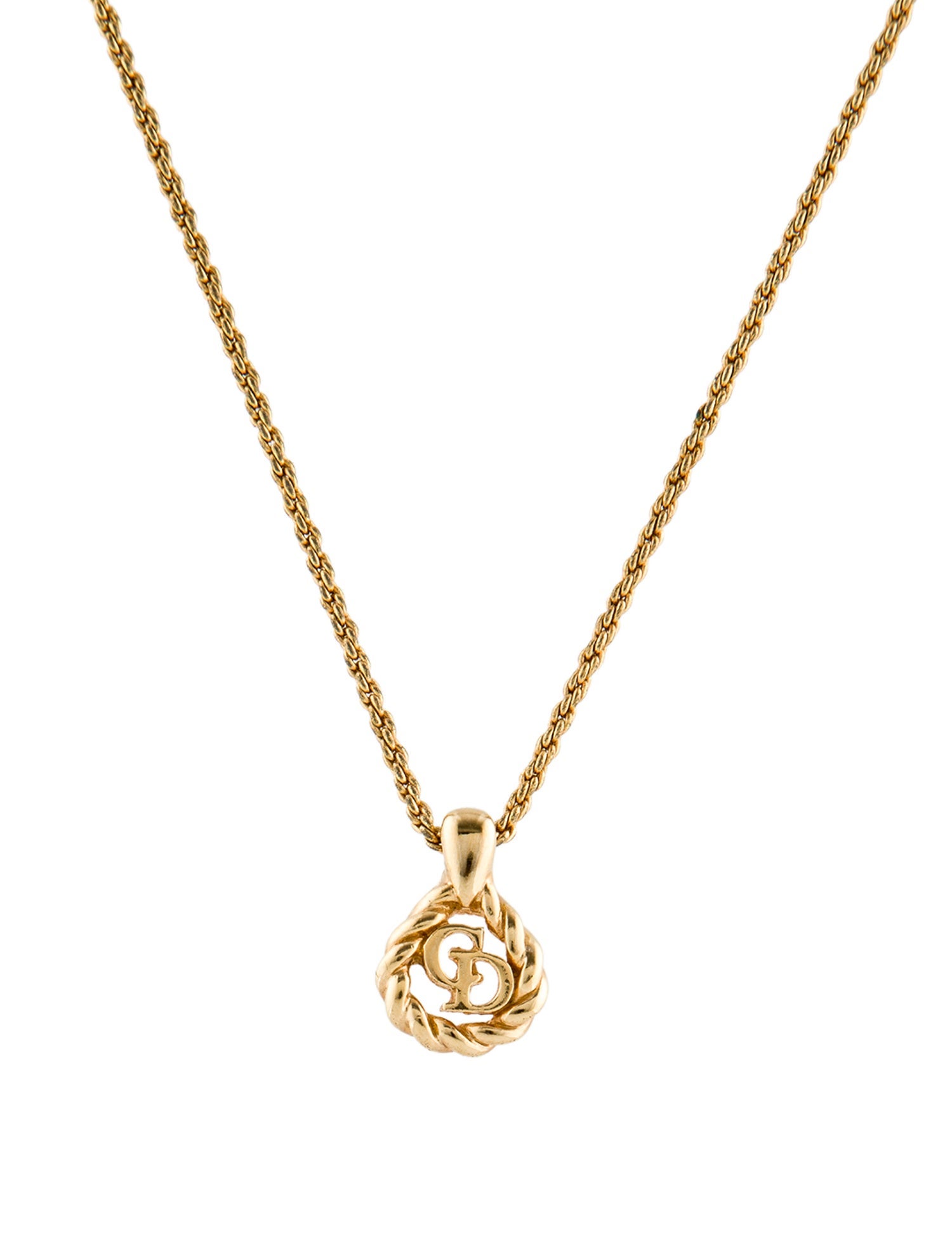 Christian Dior Vintage CD Pendant Necklace