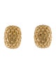 Christian Dior Vintage Dome Basket Texture Clip-On Earrings