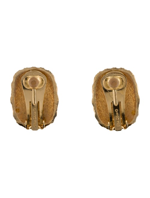 Christian Dior Vintage Dome Basket Texture Clip-On Earrings