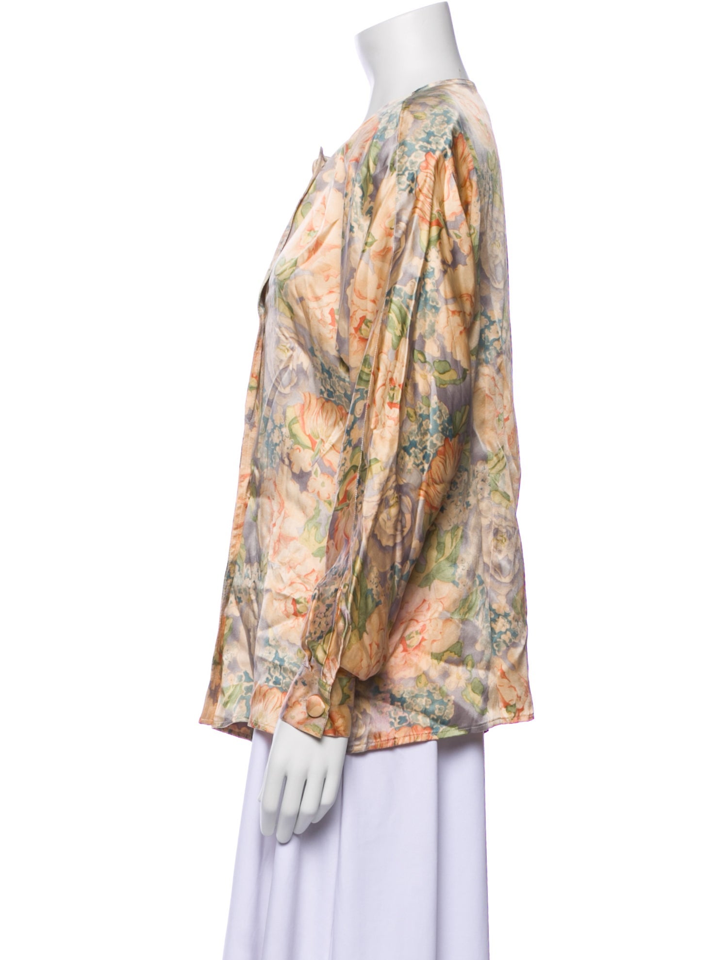 Christian Dior Silk Floral Print Blouse