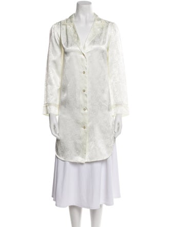 Christian Dior Satin Lace Trim Embellishment Nightgown